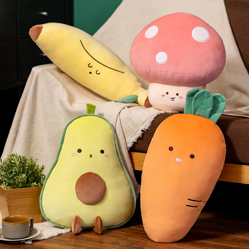 Soft Vegetable Toys Mushroom Stuffed Animal Carrot Plush Avocado Toys
