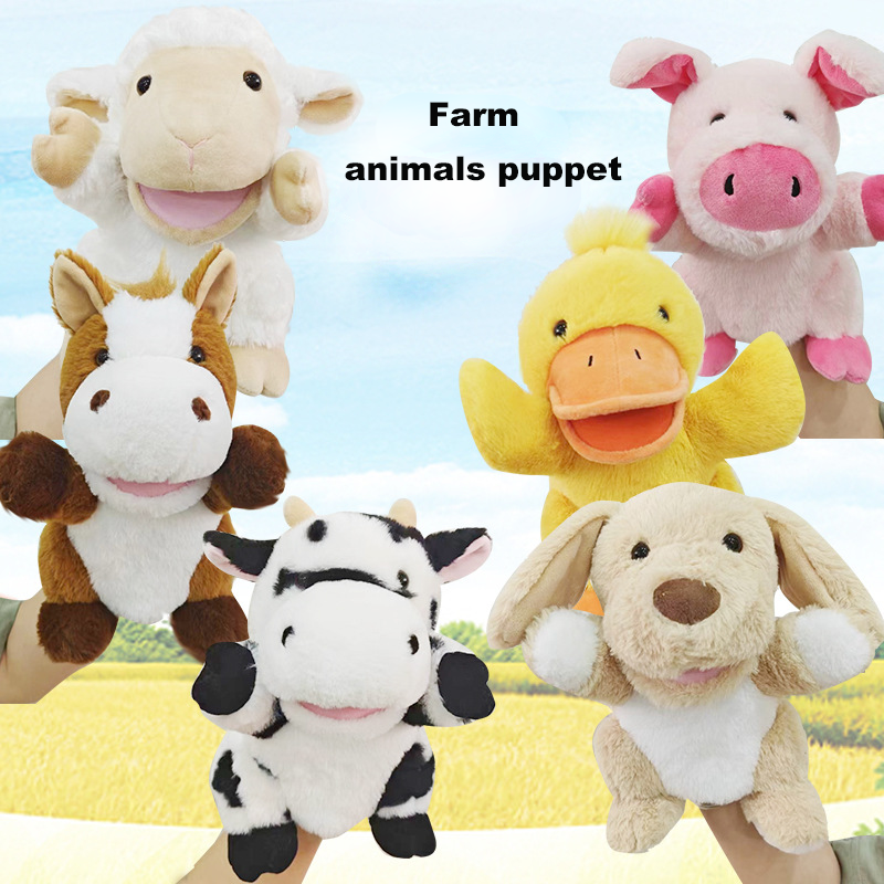 Kids Educational Toys Plush Hand Puppets Stuffed Animal Puppets Animal Kingdom Puppet Plush Custom Plush Puppet 