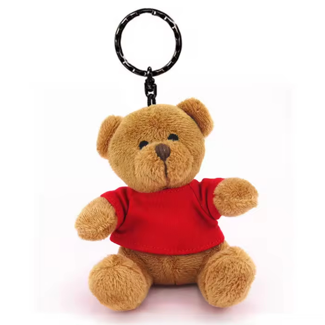 Plush Keychain Soft Animal Keychain Toys Custom Bear Keychain Small Soft Teddy Bear Keychain with Custom Logo