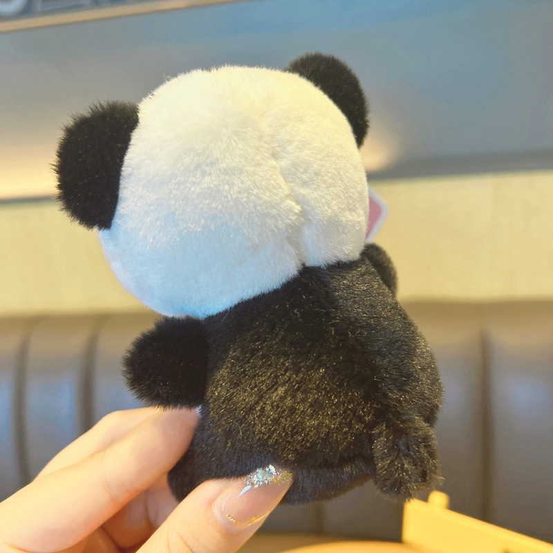 Plush Panda Keychain Toy Adorable Stuffed Animal Ornament for Backpacks and Gifts